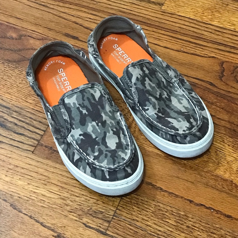 Kids Sperry Top Sider Camouflage Camo Sneaker Shoes
Washable - Memory Foam 
Y…
